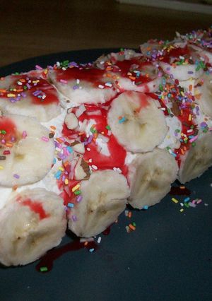 Una foto de Pionono con dulce de leche y banana