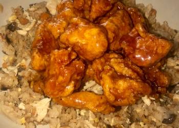 Easiest Way to Prepare Yummy EASY orange chicken and fried rice