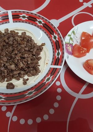 صورة لوصفة حمص ولحمه