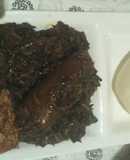 Afang soup with pounded yam