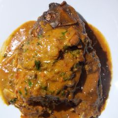 A picture of Fish in milk sauce #authormarathon #mymomsrecipe.