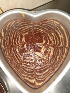 A picture of Homemade zebra cake.