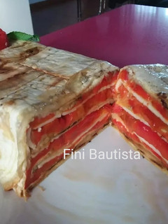 Una foto de Pastel de berenjena frío