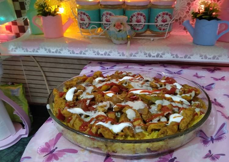 فته شاورما الدجاج 🍗😋