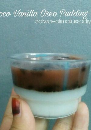 Foto resep Choco Vanilla Oreo Pudding