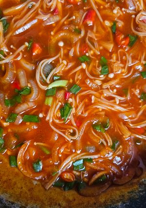 Foto resep Enoki saus gochujang pedas