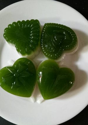 Hình của món Rau câu matcha.