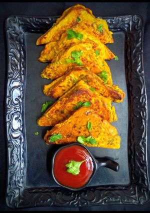 A picture of Besan Toast.