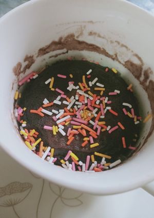 A picture of Microwave chocolate mug cake.