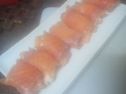 Una foto de truchas con crema