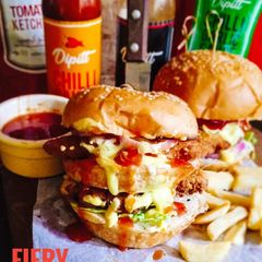 A picture of "Fiery Gigantic Burger".