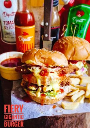 A picture of "Fiery Gigantic Burger".