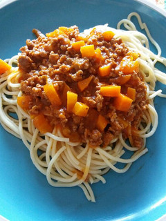 Una foto de Spaghetti a la bolognesa