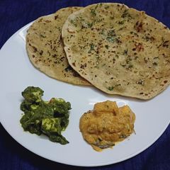 Whole wheat flour butter garlic naan without yeast A picture of Whole wheat flour butter garlic naan without yeast.