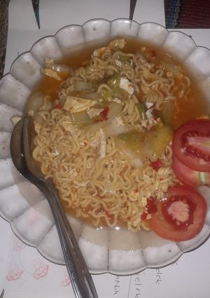 Foto resep Mi tek tek kuah pedas