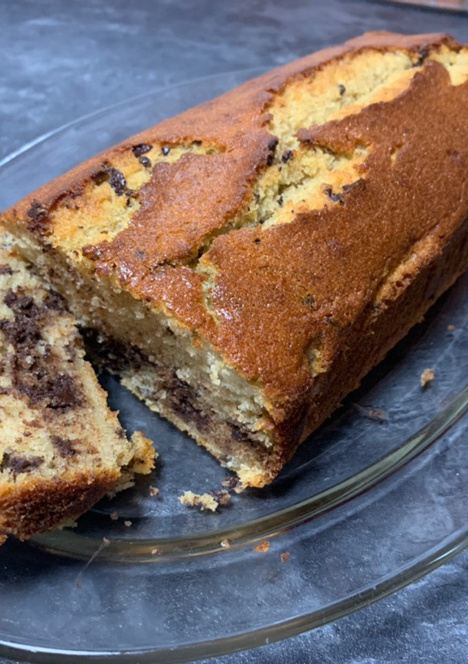 Una foto de Bizcocho de plátano y chocolate