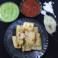 Farali dhokla A picture of Farali dhokla.
