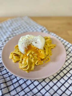 Una foto de Tagliatelle con salsa de calabaza