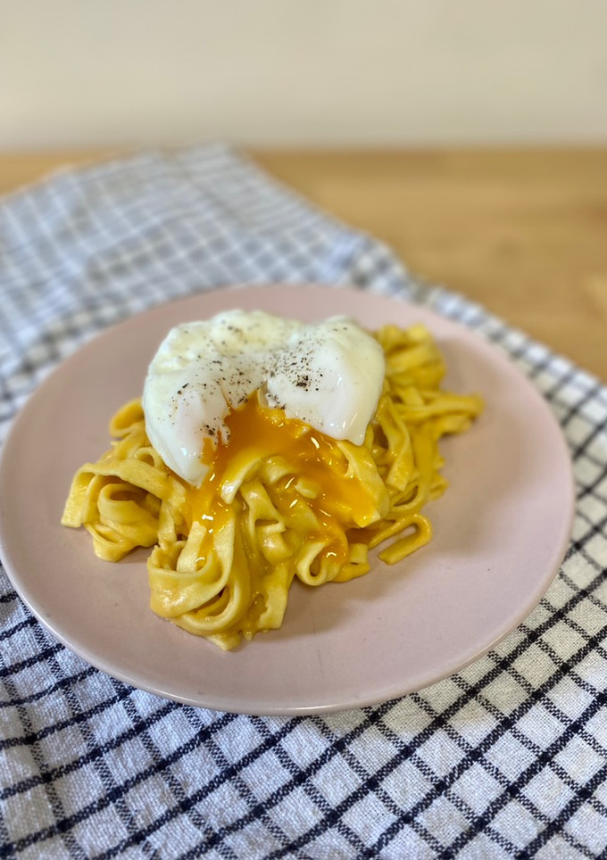 Una foto de Tagliatelle con salsa de calabaza