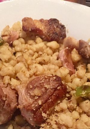 A picture of Murcian Migas with Meat.