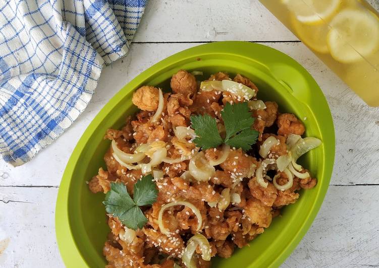 Langkah Menyiapkan Ayam popcorn saus lemon🍋, Sempurna