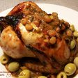 Pollo confitado al horno con pasas y orejones