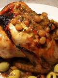 Pollo confitado al horno con pasas y orejones