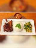 Bebek Bengil Bali with Spiced Coconut Vegetable Salad & Sambal Matah