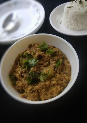 A picture of Achari baingan aalu ka bharta.