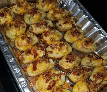 Easy Making Recipe Twice Baked Loaded Potato Skins Most Delicious