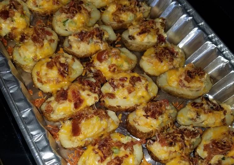 Recipe of Super Quick Homemade Twice Baked Loaded Potato Skins