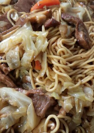 高麗菜燜麵 的食譜成品照片