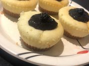 A picture of lemon and blueberry cheesecake