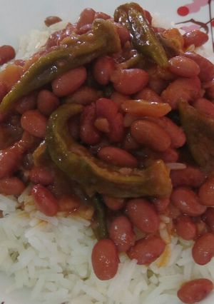عکسی از دستور خورشت لوبیا+بامیه