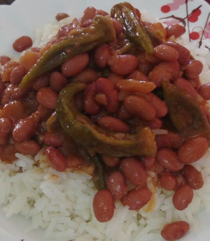 عکسی از دستور خورشت لوبیا+بامیه