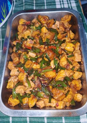 Foto resep Tumis tahu dan daun ulat ed