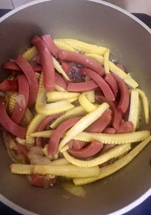 Foto resep Kids menu : Tumis jagung putren dan sosis