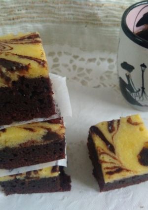 Foto resep Cream cheese marble brownies