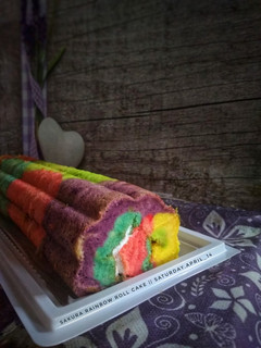 Foto resep Sakura rainbow roll cake