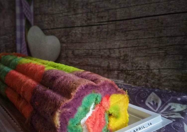 Sakura rainbow roll cake