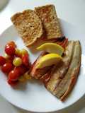 Freshly Grilled Manx Kippers with Balsamic Mixed Tomatoes
