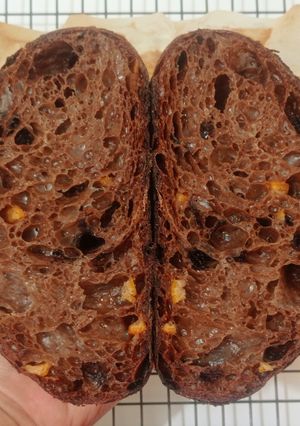 Foto resep Orange Peel Double Chocolate Sourdough Bread (Oven Tangkring)