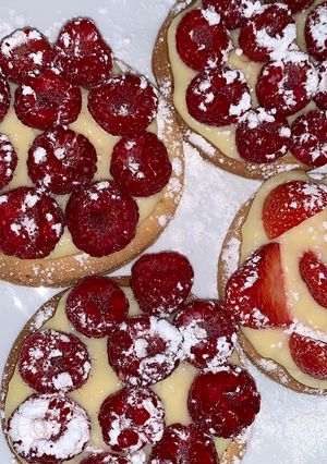 Une photo de Recette petite tartelette framboise & fraise