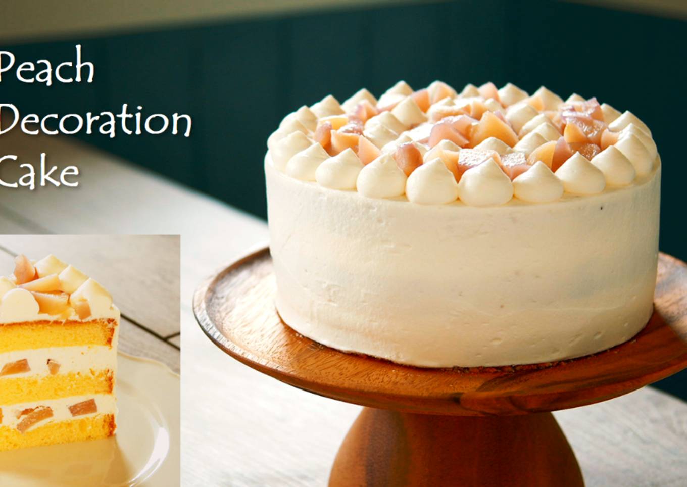 Peach Decoration Cake (Chantilly Peche) - www.makingsof.com