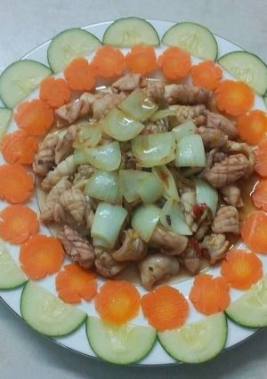 Hình của món Mực xào sả ớt.