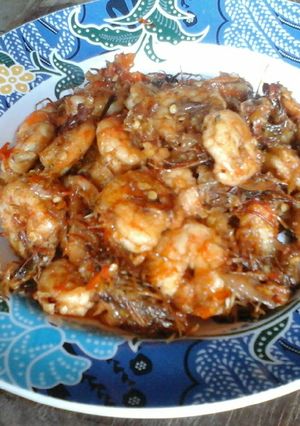 Foto resep Udang penyet sambel brambang 