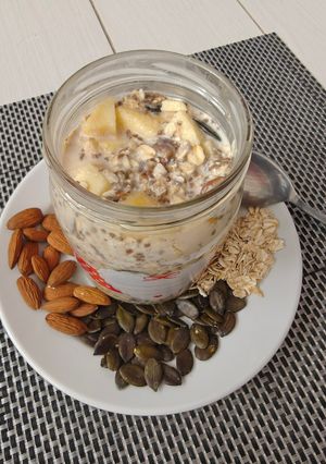 Tökmagos-mandulás zabkása recept fotója