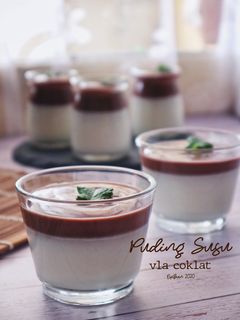 Foto resep Puding Susu Vla Coklat