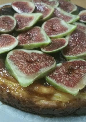 Una foto de Tarta de queso con mermelada de higos