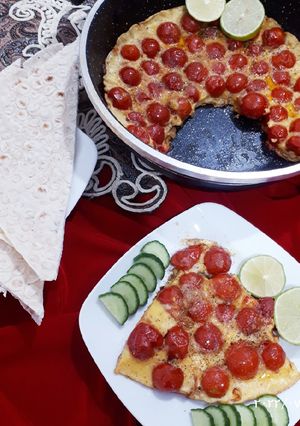 عکسی از دستور املت گوجه گیلاسی غذای ساده و فوری